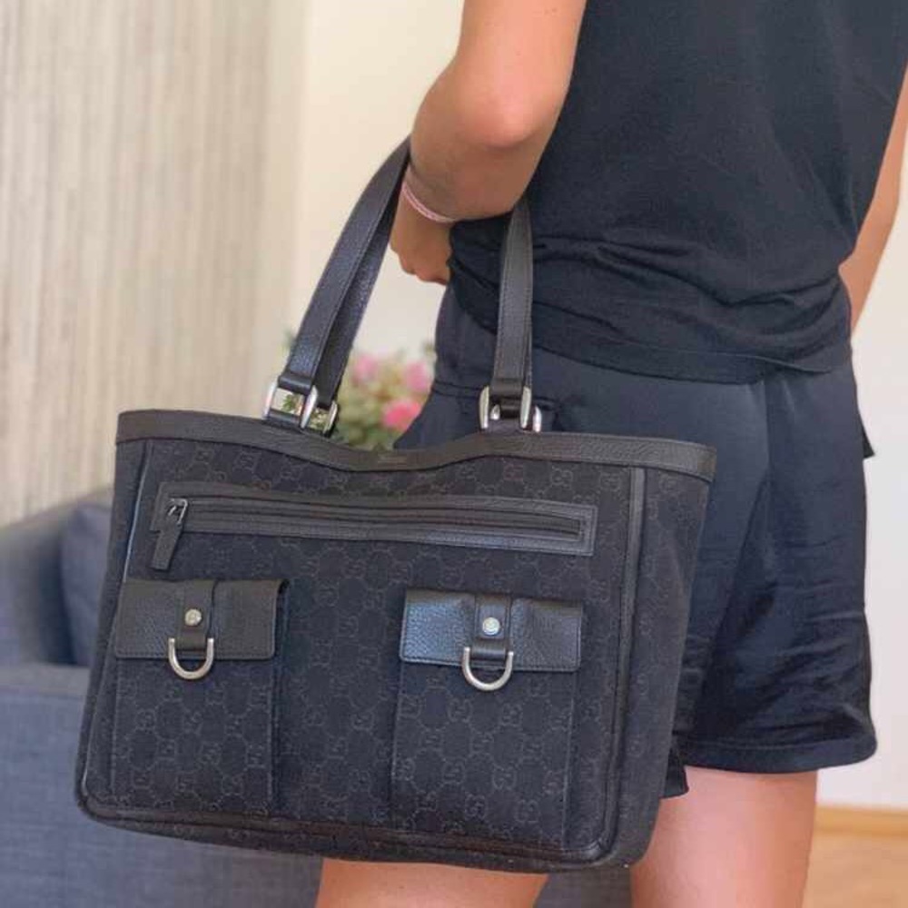 RARE GUCCI TOTE WITH FRONT POCKETS